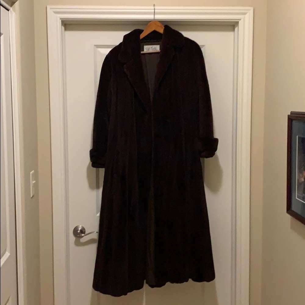 Dark brown Bob Mackie sheared mink coat